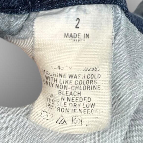 AERO High Rise Curvy Midi Acid Wash Cutoff Denim Shorts Raw Hem Womens Size 2 - Picture 6 of 6